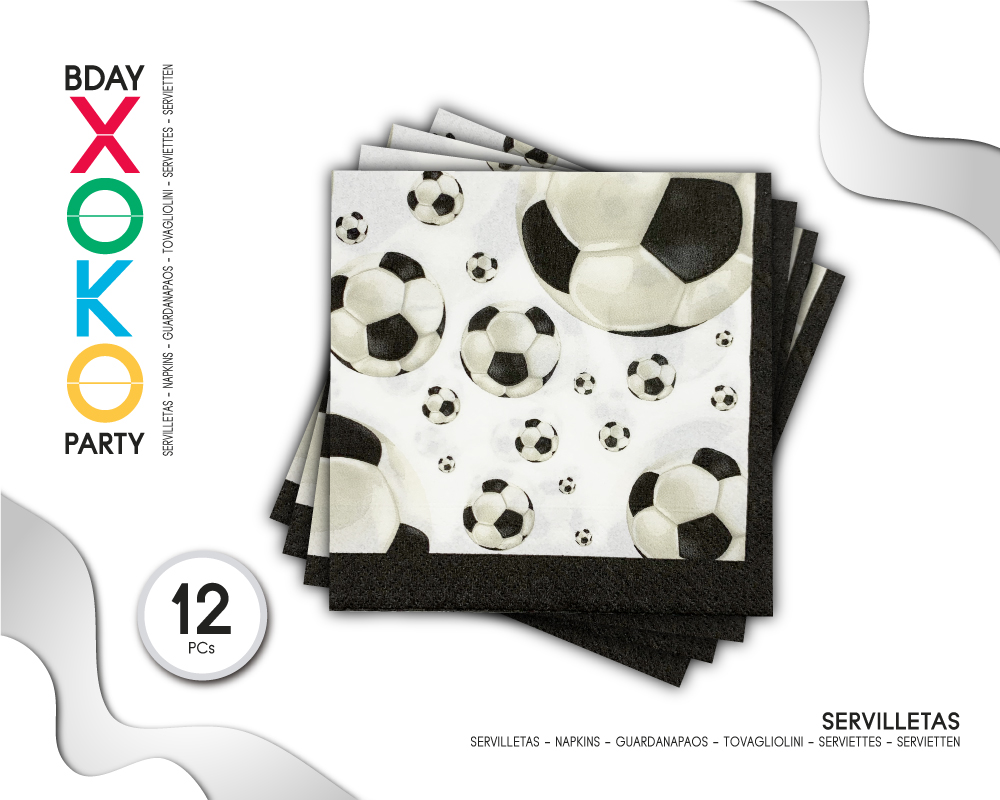[55667] SERVILLETA BALÓN DE FUTBOL 12 PC