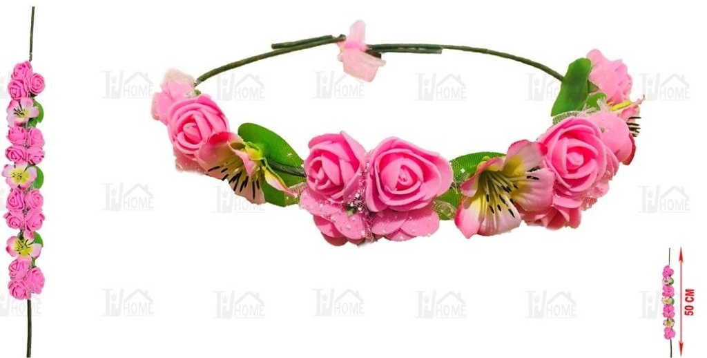 CORONA DE FLORES ROSA