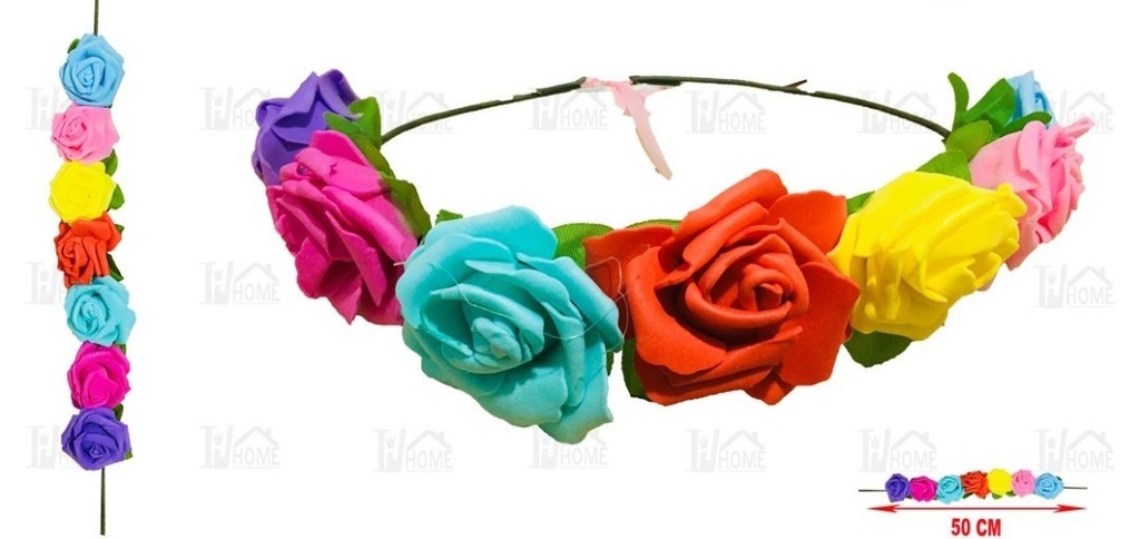 CORONA DE FLORES MULTICOLOR