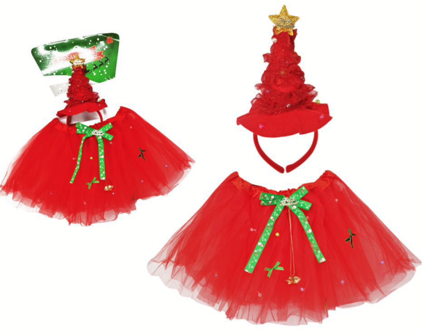 CONJUNTO TUTU ARBOL NAVIDAD 2PC ROJA