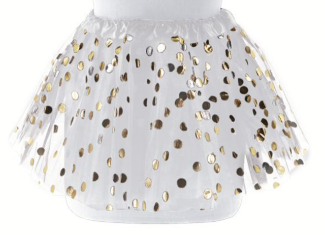 [30052] TUTU TOPO ORO 40CM BLANCO