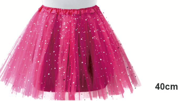 [17393] TUTU 40 CM FUCSIA ESTRELLAS