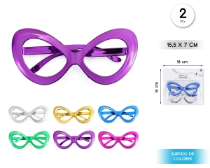 GAFAS METALIZADO 2PCS SURTIDO DE COLORES