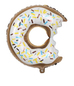 [54846016] G. FOIL DONUT BLANCO Y ORO CON CHISPAS 50 X 73 CM