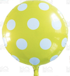 [70701] GLOBO POLIAMIDA CIRCULO LUNARES AMARILLO 18"