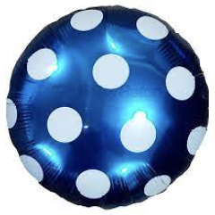 [70700] GLOBO POLIAMIDA CIRCULO LUNARES AZUL 18"