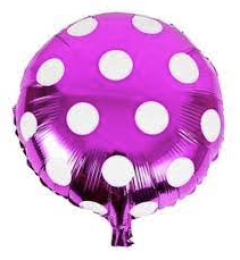 [70699] GLOBO POLIAMIDA CIRCULO LUNARES FUCSIA 18"