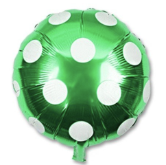 [70698] GLOBO POLIAMIDA CIRCULO LUNARES VERDE 18"